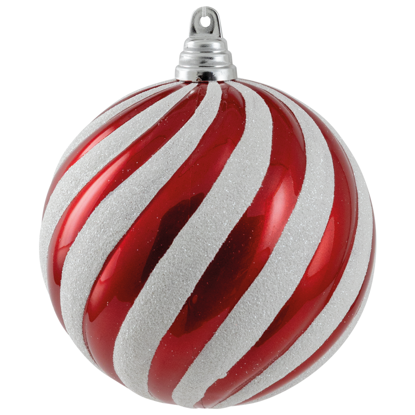 Kugel Ornament, Ø 15cm aus Kunststoff, wellenförmig, mit Hänger