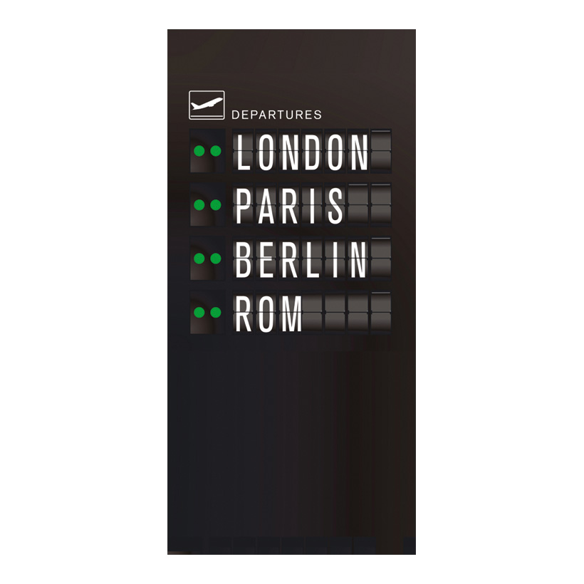 # Motivdruck "Departures", 80x200cm Stoff # Motivdruck "Departures", 80x200cm Stoff