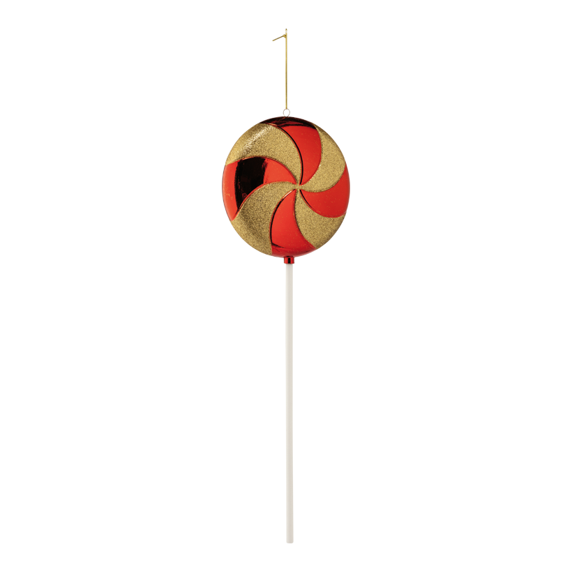 Sucette, 60cm ø 20cm, Stiel: 41cm en plastique, scintillant