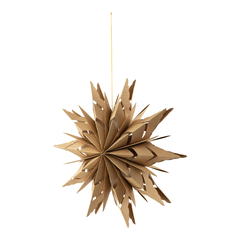 Faltstern, ø 40cm 10-zackig, aus Pappe, mit Magnetverschluss, mit goldenen Rändern