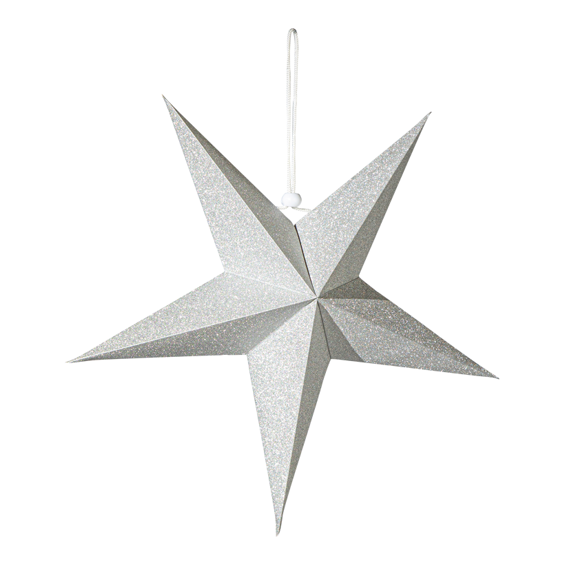 Faltstern, ø 40cm 5-zackig, aus Papier, glitzernd