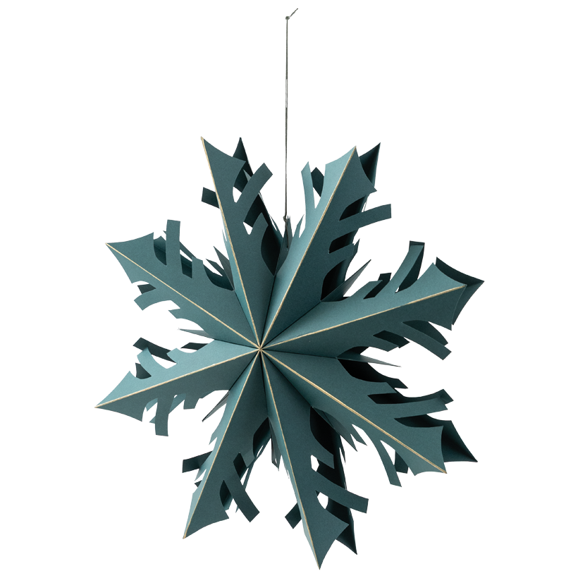 Schneekristall, faltbar, Ø 40cm aus Papier, doppellagig, mit Hänger, mit Magnetverschluss
