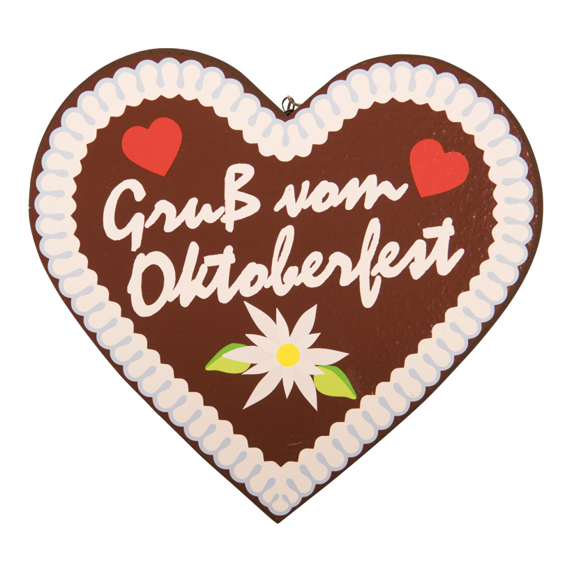 Lebkuchenherz ''Gruß vom Oktoberfest" , 33x30x4cm aus Styropor, doppelseitig, mit Aufhängeöse Lebkuchenherz ''Gruß vom Oktoberfest" , 33x30x4cm aus Styropor, doppelseitig, mit Aufhängeöse