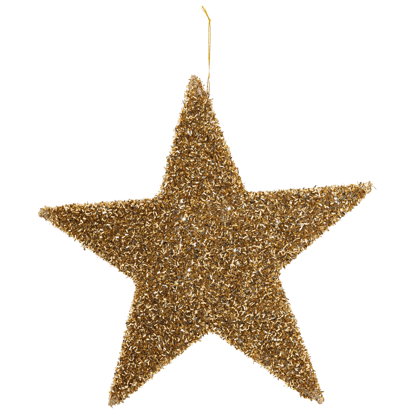 Stern, Ø 30cm aus Styropor, mit Tinsel Glitzer und Hänger