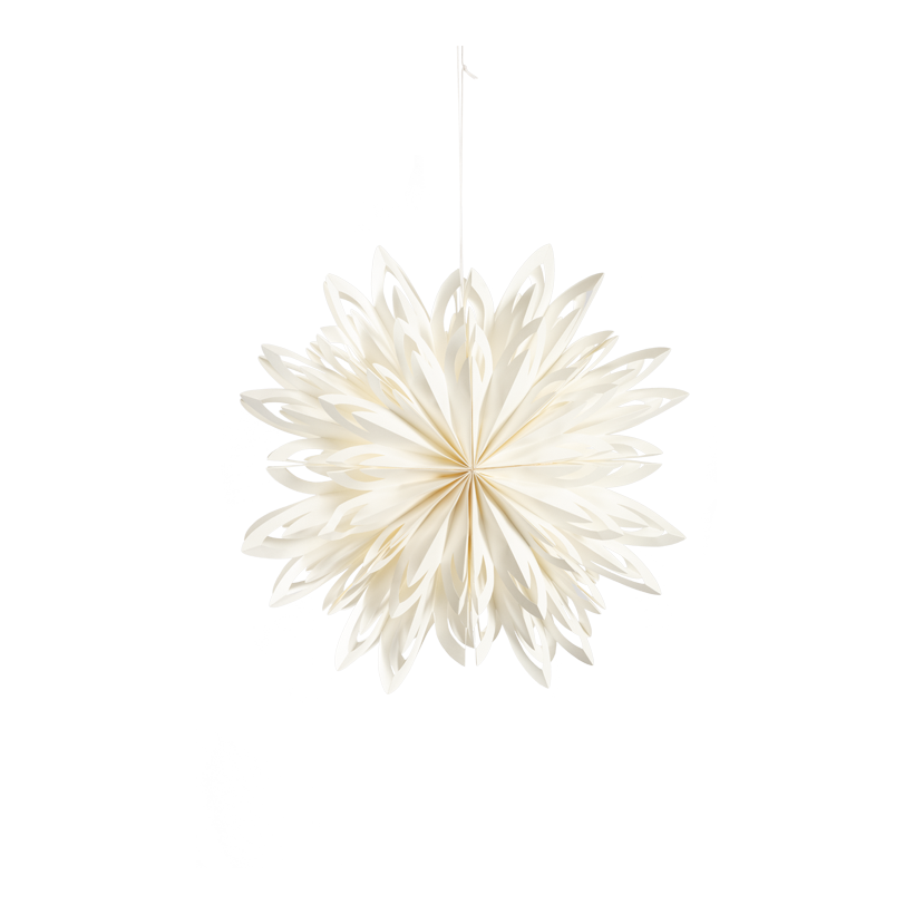 Schneeflocke, ø 40cm aus Pappe, faltbar, mit Magnetverschluss, mit Hänger