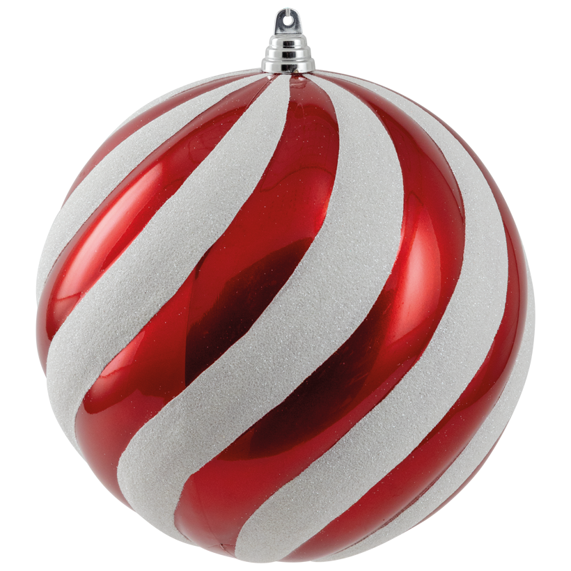 Kugel Ornament, Ø 25cm aus Kunststoff, wellenförmig, mit Hänger
