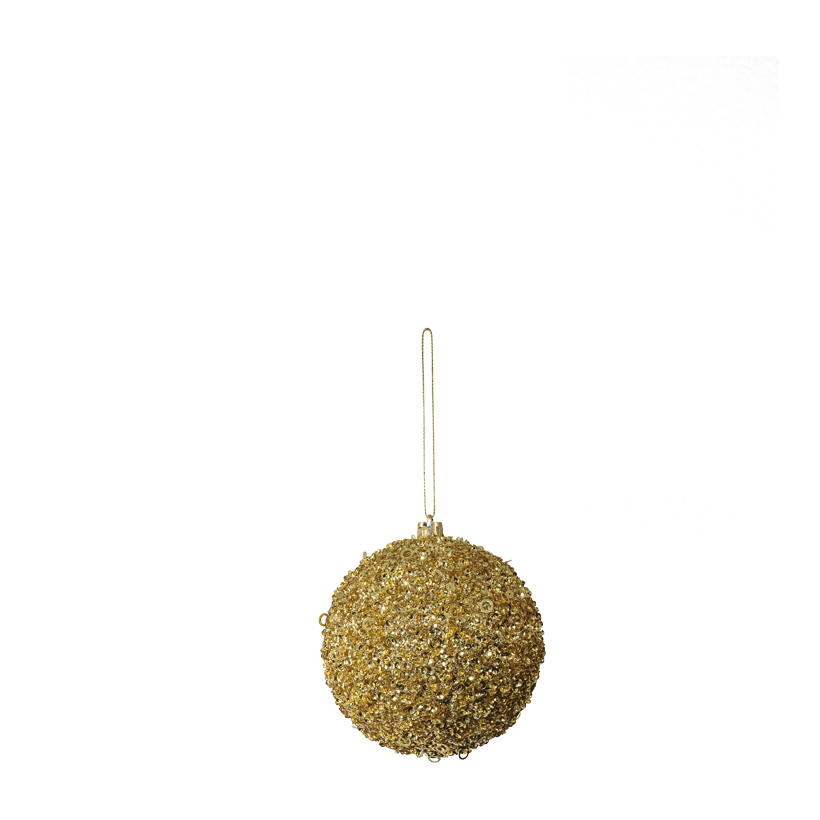 Kugel mit Pailletten, Ø 10cm  aus Styropor/Kunststoff, mit Hänger, beglittert
