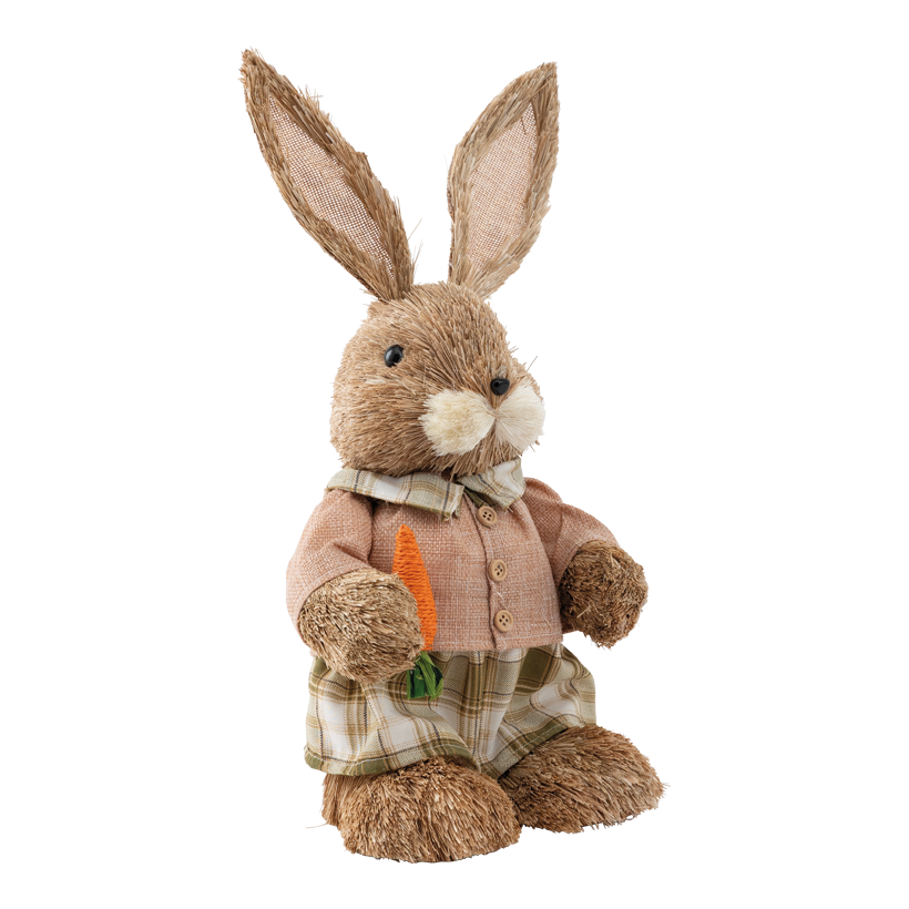 Hase mit Kleid, 40x18x15cm aus Styropor/Stroh/Kunstfaser