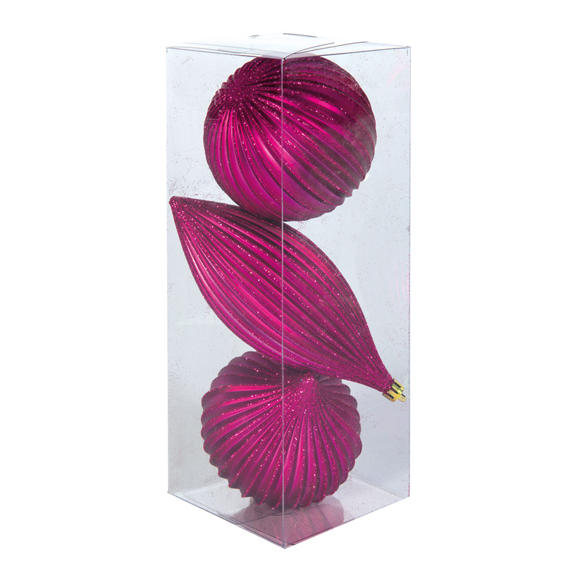 Ornamentkugeln, 10cm mit Hänger, im 3er-Set Ornamentkugeln, 10cm mit Hänger, im 3er-Set