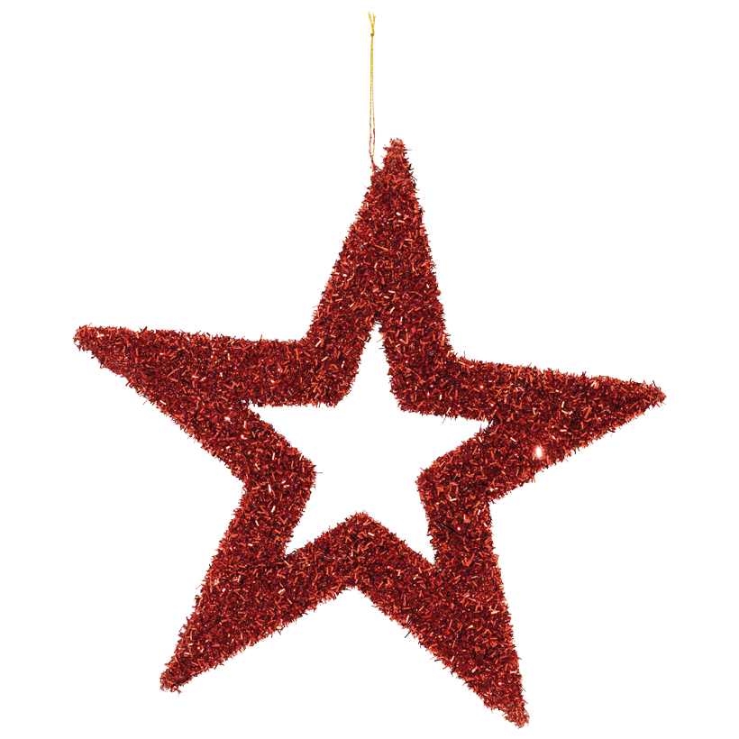 Stern Kontur, Ø 28cm aus Styropor, mit Tinsel Glitzer