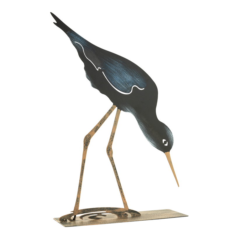 Säbelschnäbler, 31x22x7cm Fuß: 20x7cm aus Metall, flach