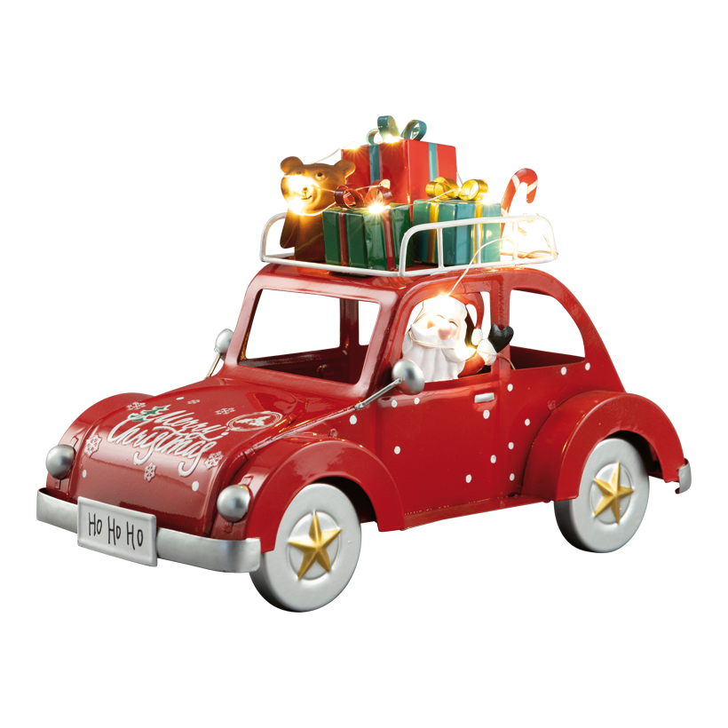 Pick-up mit Weihnachtsgeschenke, 27x16x14cm 0 0 aus Blech, batteriebetrieben 2x AAA erforderlich