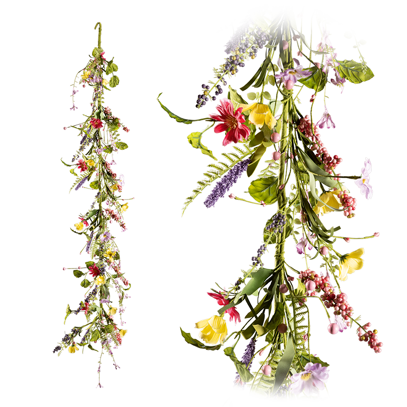 Blumengirlande, 155cm aus Kunststoff/ Kunstseide