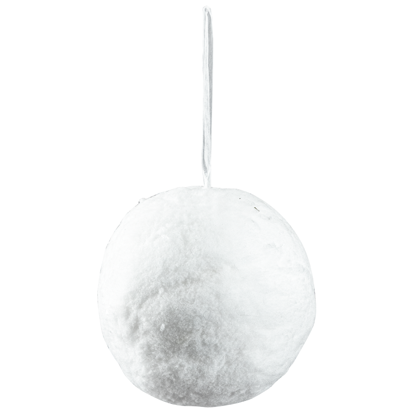 Boule de neige, Ø 15cm en polystyrène et coton, avec suspension