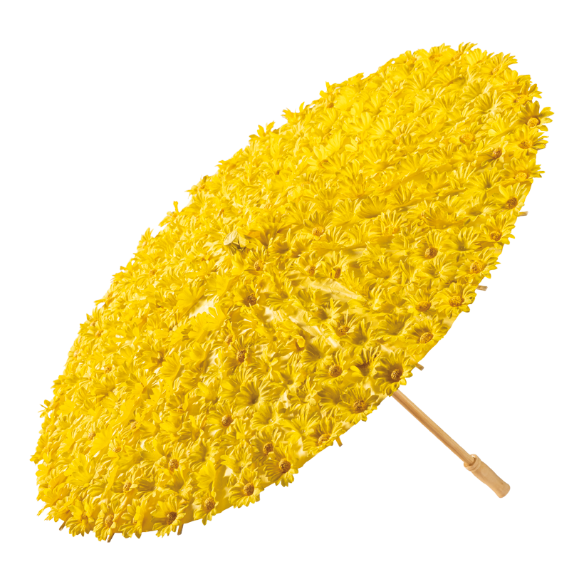 Schirm mit Margeriten, ø 60cm aus Bambus/Papier/Kunstseide