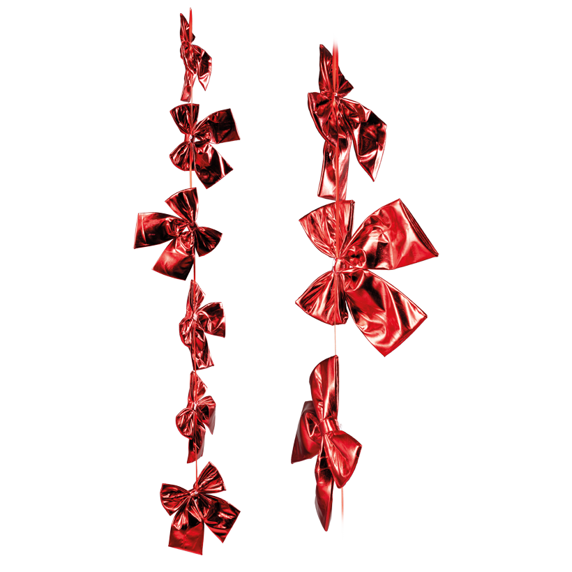 Guirlande de nœuds, brillante,légèrement rembourée 160cm Schleifen: 22x25x1cm en polyester avec suspension, pour l'intérieur et l'extérieur