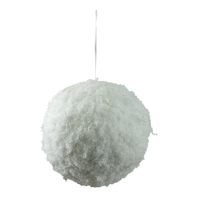 Schneekugel, Ø 18cm  aus Styropor/Kunststoff, beglittert, mit Hänger