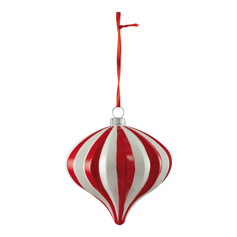 Ornament, Ø 10cm  aus Kunststoff, zwiebelförmig, mit Hänger