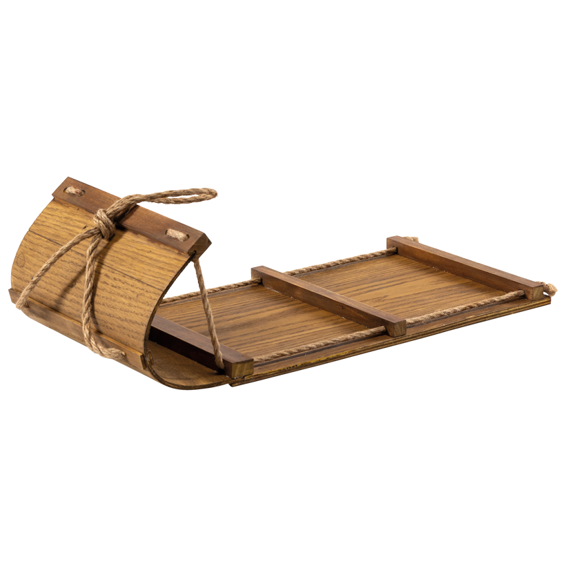 Traîneau, 50x23x15cm en bois, avec cordon d'environ 25 cm