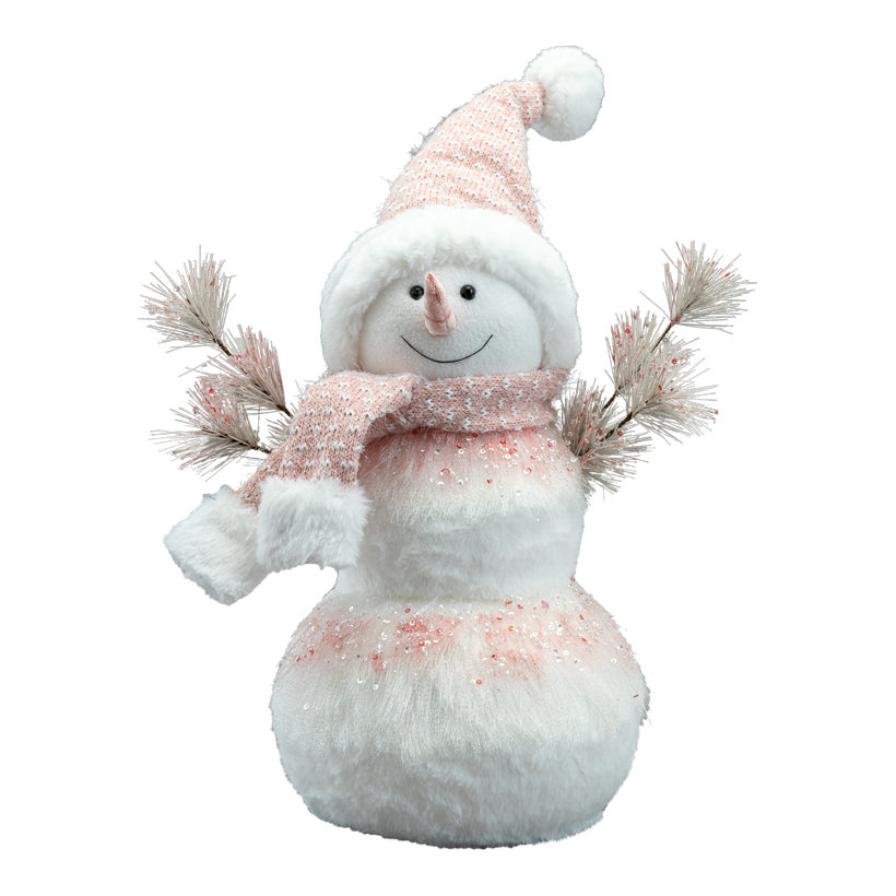 Schneemann, 40x40x20cm aus Styropor/Stoff, Mütze biegsam
