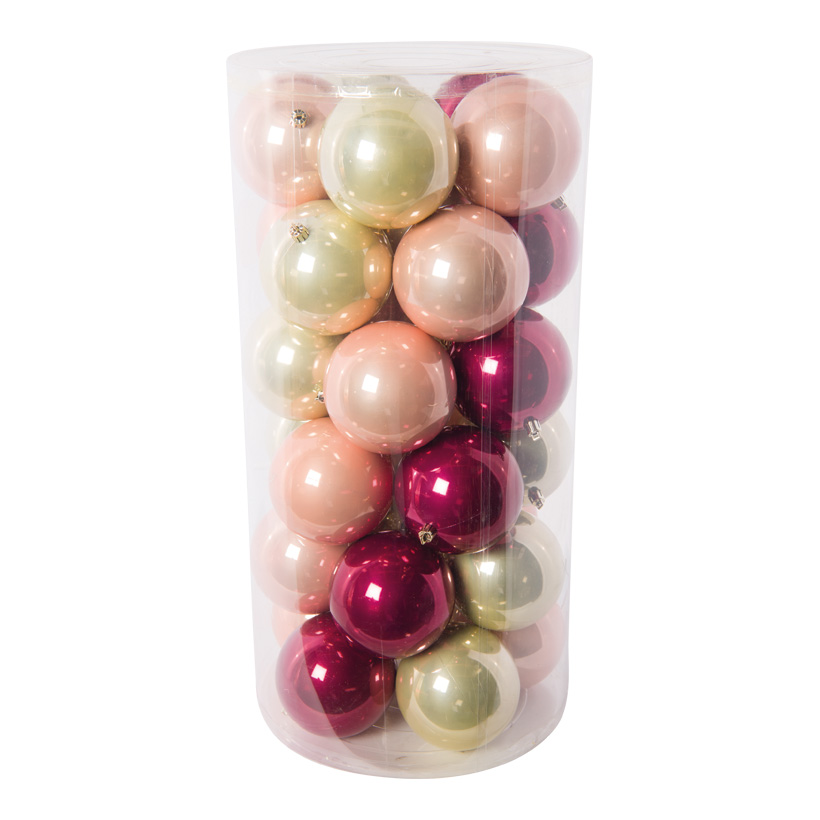 Boules de Noël , ø 10cm 30 pcs/blister, en plastique, trié