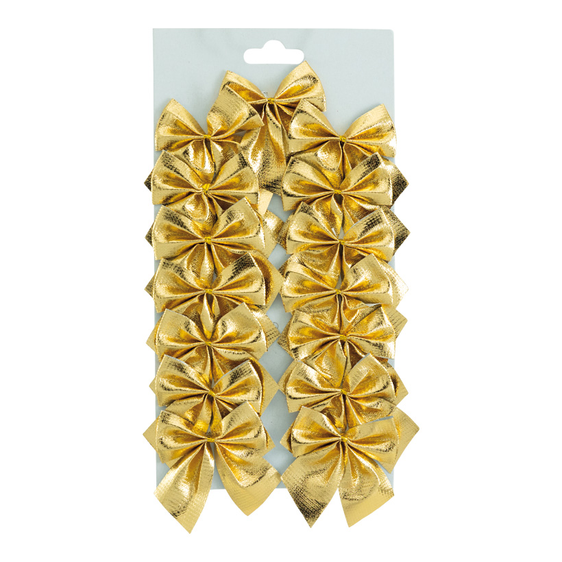 Schleifen, 7x6cm 15 Stk., aus Polyester, mit 2 Schlaufen, auf Karte