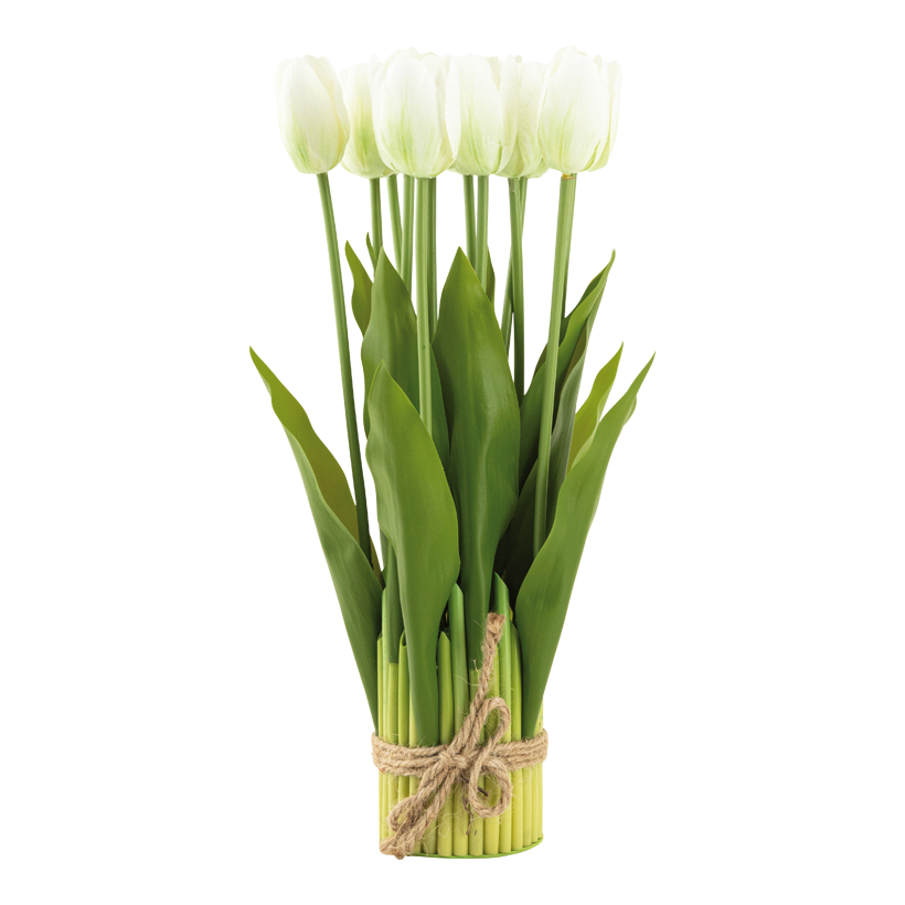 Fagot de tulipes, 37cm ø 7,5cm 12-fois, en plastique/soie synthétique