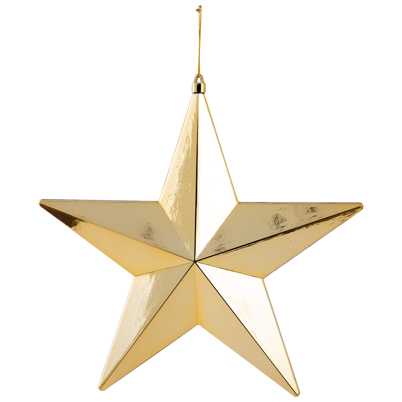 Étoile, brillantes, 40cm en plastique, avec suspension