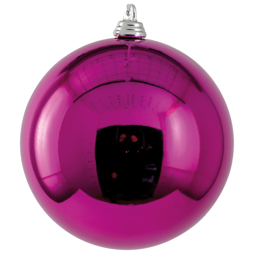 Weihnachtskugel, Ø 10cm aus Kunststoff, glänzend, schwer entflammbar nach EN71-2