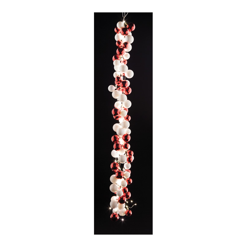 LED-Kugelgirlande, 120cm mit 84 Kugeln & 90 LEDs, 5m Zuleitung, IP44 LED-Kugelgirlande, 120cm mit 84 Kugeln & 90 LEDs, 5m Zuleitung, IP44