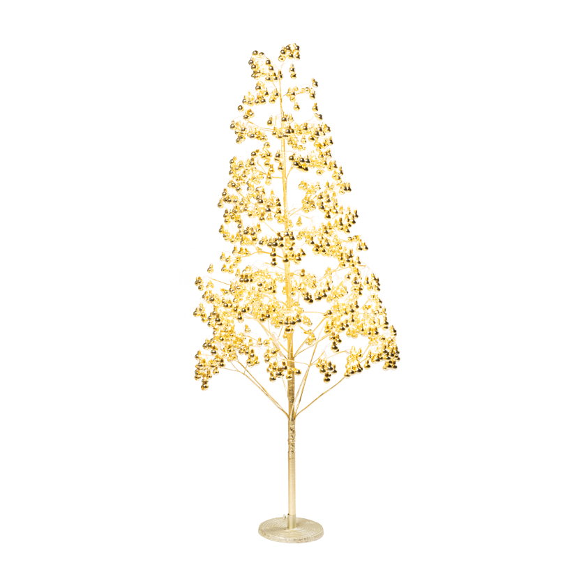 Baum mit Weihnachtskugeln, 150cm Standfuß: Ø 20,5cm mit 800 LEDs, 3-teilig, aus Kunststoff, Weihnachtskugeln Ø 2cm, mit 5m IP44 Stecker
