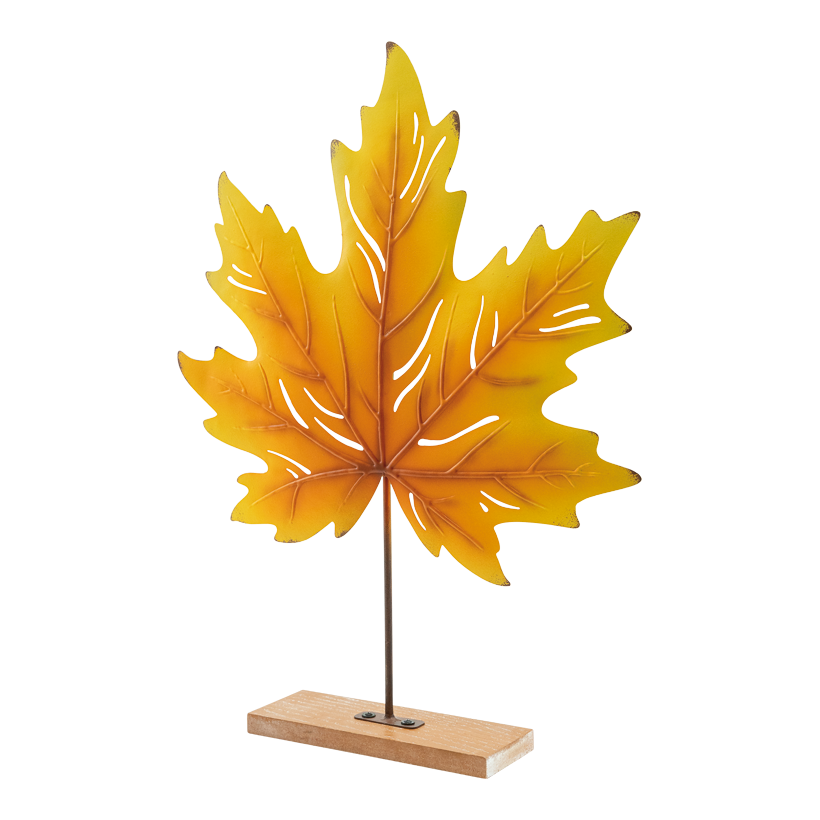 Ahornblatt auf Standfuß, 50x38x7cm Standfuß: 20x7,5x1,5cm 0 aus Metall/MDF, 0