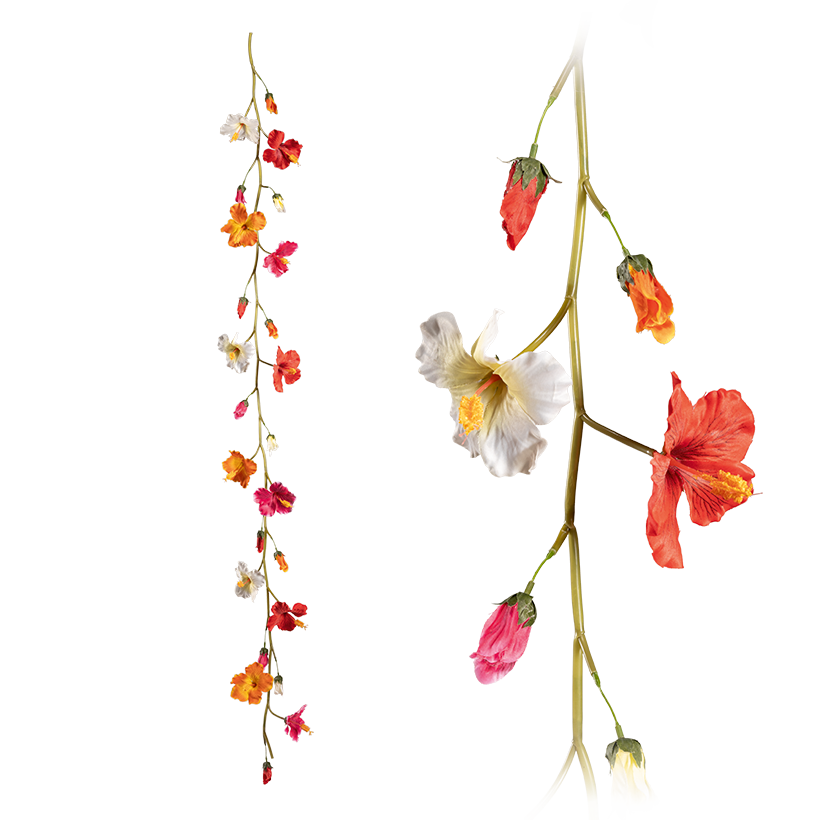 Hibiskus Girlande, 180cm aus Kunststoff/Kunstseide