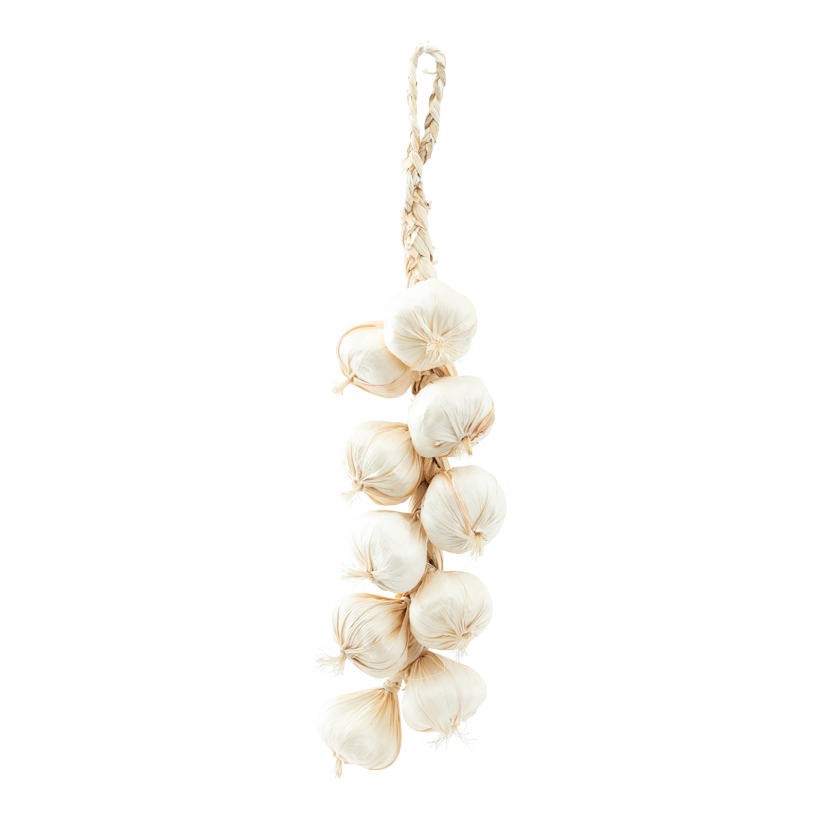 Knoblauch Hänger, 43cm ø 5cm aus Styropor/Naturmaterial