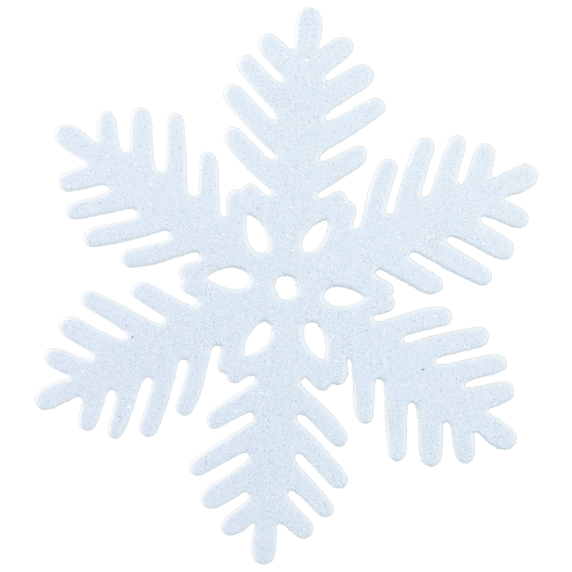Schneeflocke, Ø 34cm aus Kunststoff, beglittert, mit Hänger
