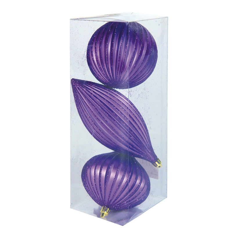Ornamentkugeln, 10cm mit Hänger, im 3er-Set Ornamentkugeln, 10cm mit Hänger, im 3er-Set