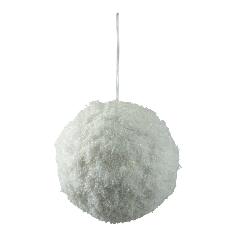 Schneekugel, Ø 22cm  aus Styropor/Kunststoff, beglittert, mit Hänger