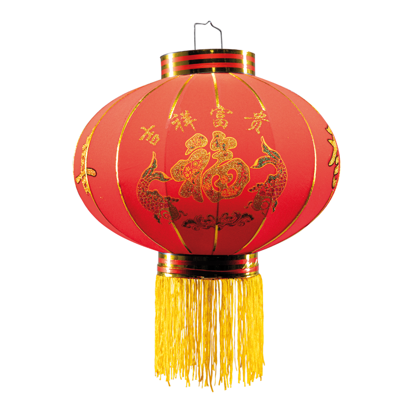 Chinesische Laterne, Ø 37cm aus Samt, mit Quasten, zum Hängen Chinesische Laterne, Ø 37cm aus Samt, mit Quasten, zum Hängen