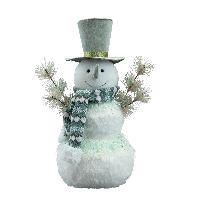Schneemann mit Hut, 43,5x31x20cm aus Styropor/Stoff