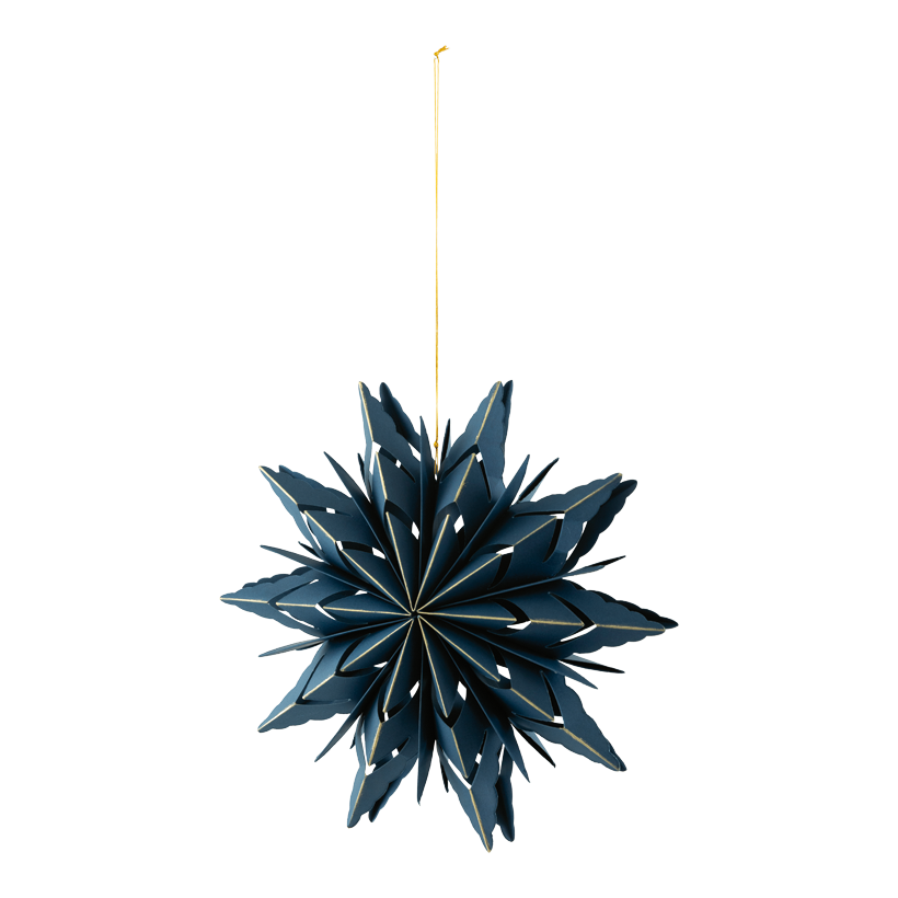 Faltstern, ø 30cm 10-zackig, aus Pappe, mit Magnetverschluss, mit goldenen Rändern