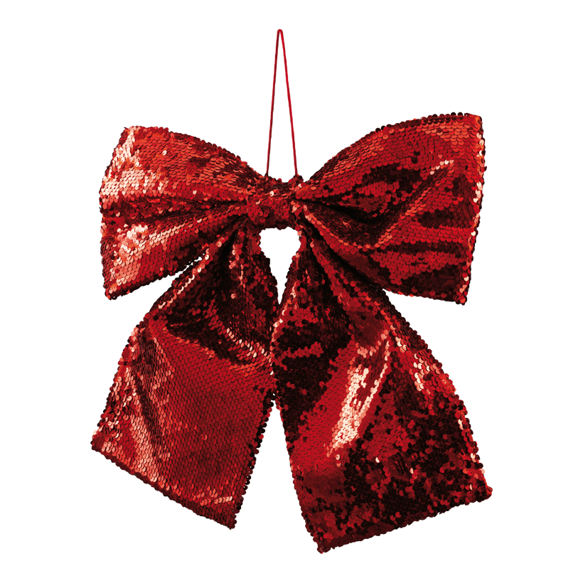 Schleife mit Pailletten, 45x40cm aus Stoff, mit Hänger