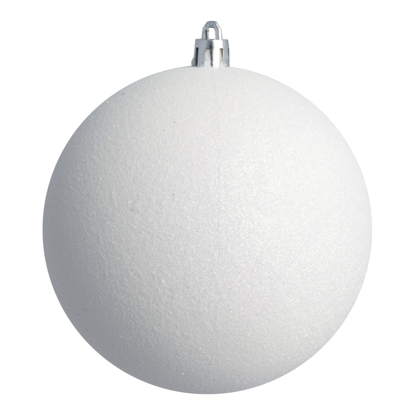 Weihnachtskugel, weiß glitter, ø 6cm 12 Stk./Blister