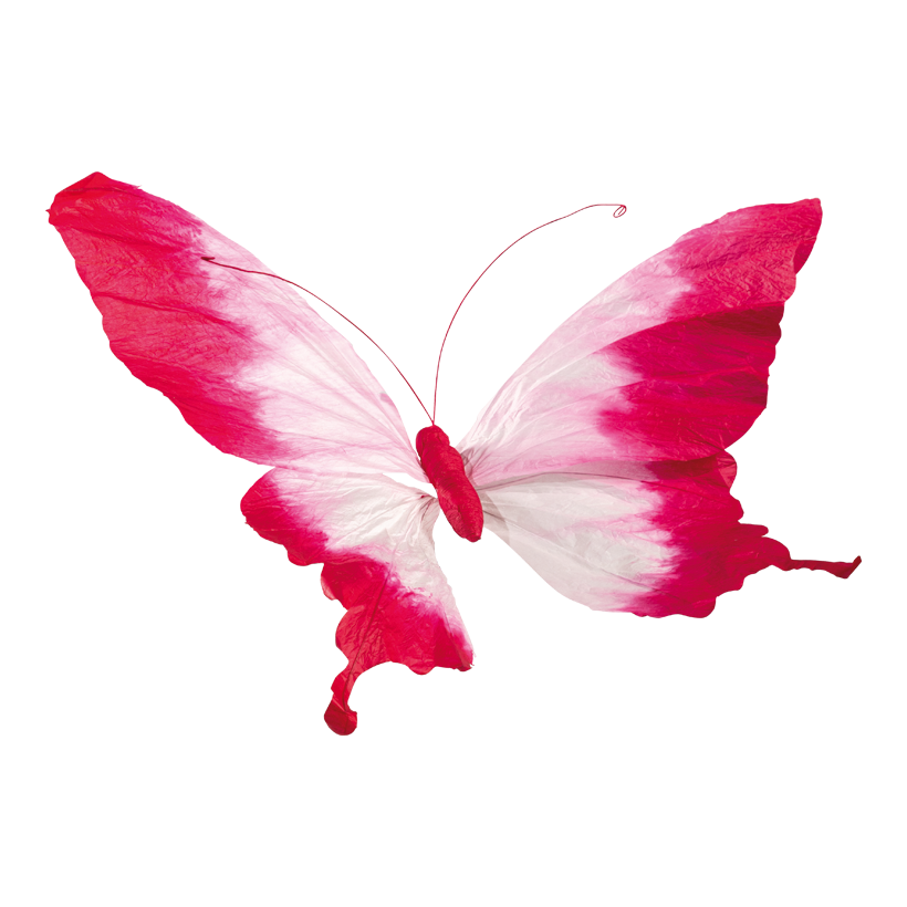 Papillon à tige courte, 60x37cm Stiel: 12cm en papier, flexible