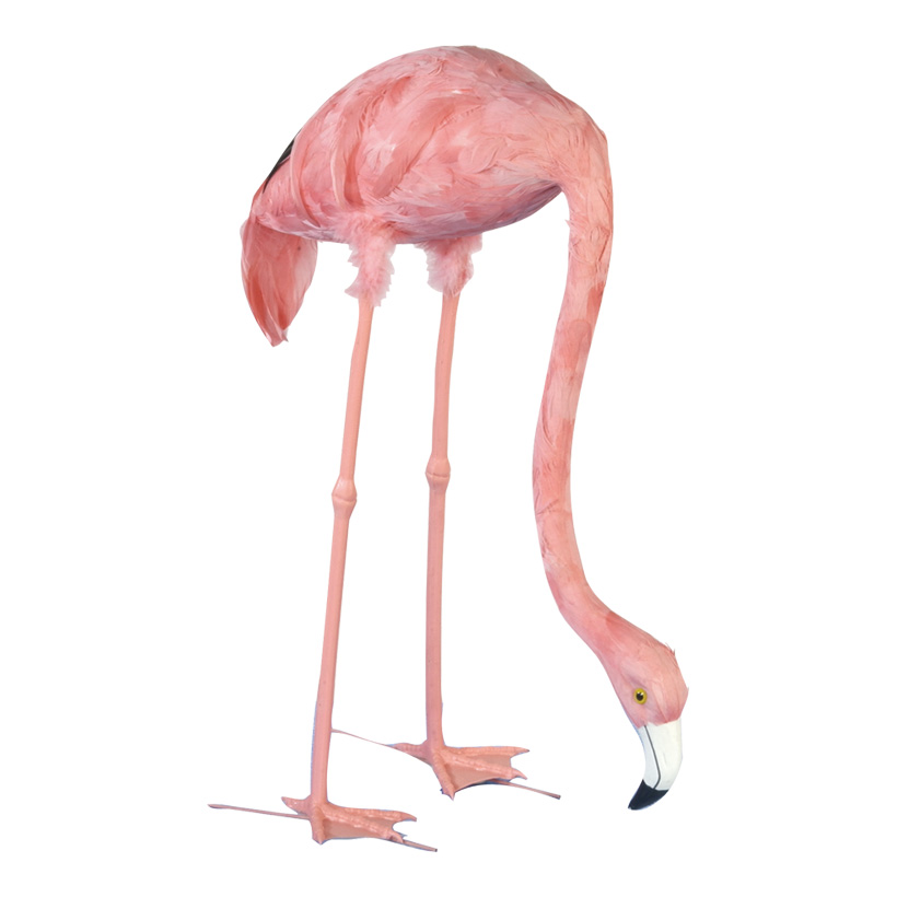 # Flamingo, 72cm, Kopf gesenkt, Kunststoff mit Federn # Flamingo, 72cm, Kopf gesenkt, Kunststoff mit Federn