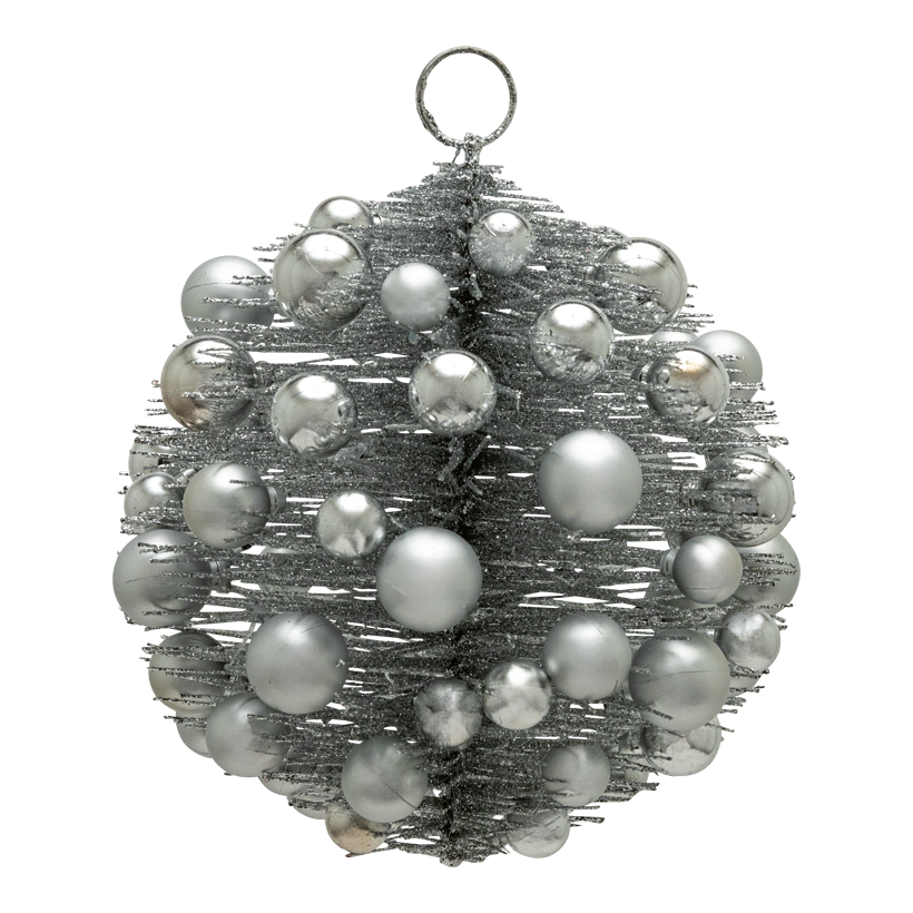 Kugel, ø 20cm aus Kunststoff, beglittert, zum Hängen
