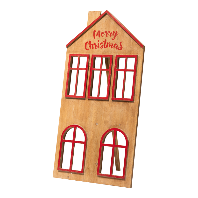 Holzhaus "Merry Christmas", 91x46cm mit klappbarer Stütze