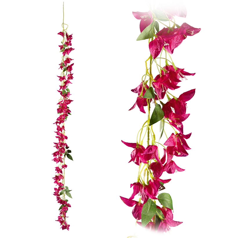 Bougainvillea Girlande, 180cm aus Kunststoff/Kunstseide