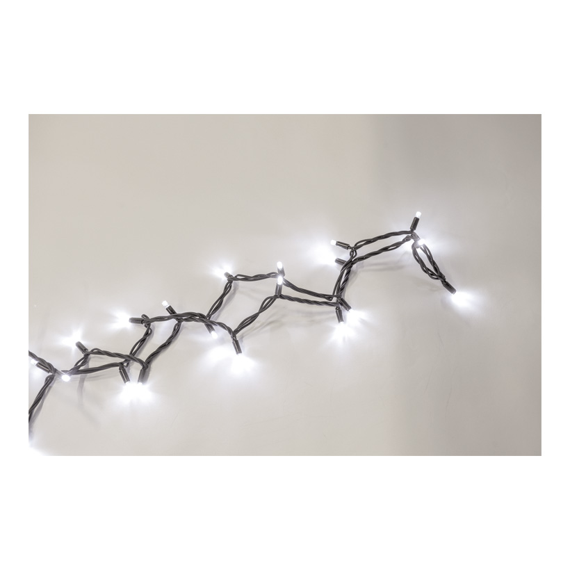 Lichterkette mit 100 LEDs, ø5mm 600cm IP44 Stecker für außen, 5x koppelbar, 8 Progr. m. Memoryfunktion, 5m Zuleitung, 1-farbige LEDs, Kabelfarbe: grün