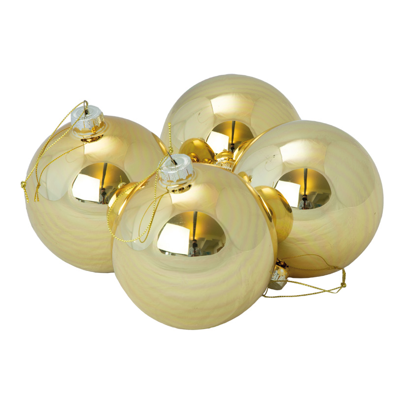 4 Weihnachtskugeln 10cm im Blister, aus Glas 4 Weihnachtskugeln 10cm im Blister, aus Glas