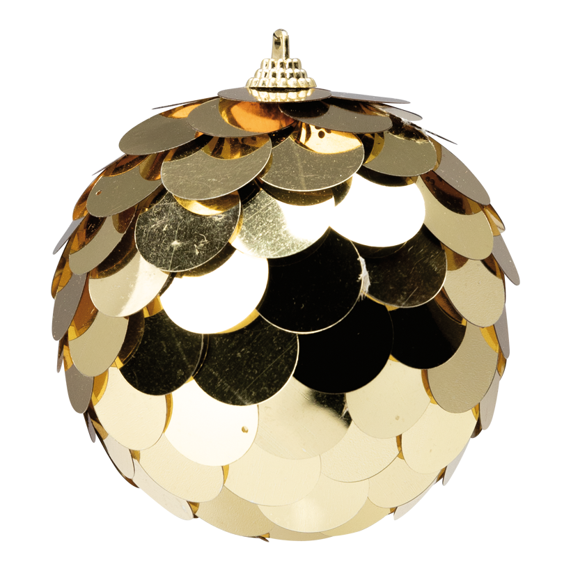 Kugel mit Plättchen, ø 10cm aus Styropor/Kunststoff, mit Hänger